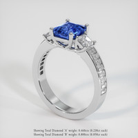 2.07 Ct. Blue Sapphire Ring, 18K White Gold 2