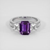 2.12 Ct. Purple Sapphire Ring, 18K White Gold 1