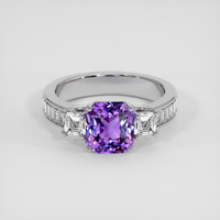 2.51 Ct. Purple Sapphire Ring, 18K White Gold 1