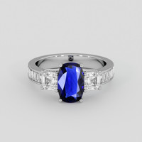 1.85 Ct. Blue Sapphire Ring, 18K White Gold 1