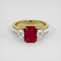 2.17 Ct. Ruby Ring, 18K Yellow Gold 1