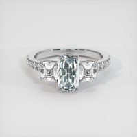 1.48 Ct. Grey Sapphire Ring, Platinum 950 1