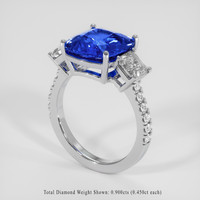 5.07 Ct. Blue Sapphire Ring, 14K White Gold 2