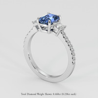 1.82 Ct. Blue Sapphire Ring, 14K White Gold 2