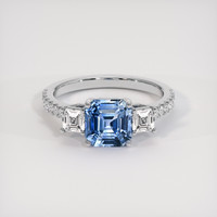2.16 Ct. Blue Sapphire Ring, 14K White Gold 1