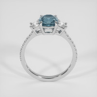 2.02 Ct. Greenish Blue Sapphire Ring, 18K White Gold 3
