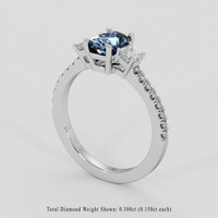1.01 Ct. Blue Sapphire Ring, 18K White Gold 2
