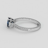 1.01 Ct. Blue Sapphire Ring, 18K White Gold 4