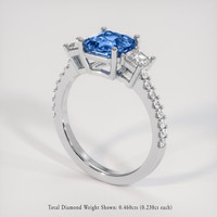 2.16 Ct. Blue Sapphire Ring, 18K White Gold 2
