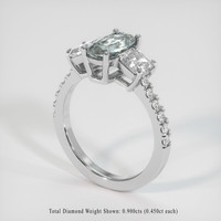1.48 Ct. Grey Sapphire Ring, 18K White Gold 2