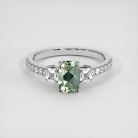 1.10 Ct. Sapphire Ring, 18K White Gold 1