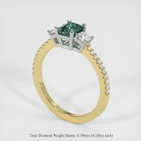 1.16 Ct. Bluish Green Sapphire Ring, 14K White & Yellow 2