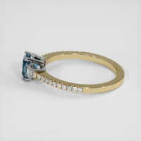 1.11 Ct. Greenish Blue Sapphire Ring, 18K White & Yellow 4