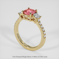 1.61 Ct. Padparadscha Sapphire Ring, 14K Yellow Gold 2