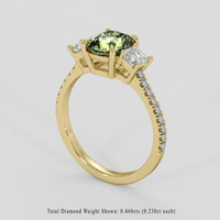 1.54 Ct. Yellowish Green Sapphire Ring, 18K Yellow Gold 2