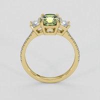 1.54 Ct. Yellowish Green Sapphire Ring, 18K Yellow Gold 3