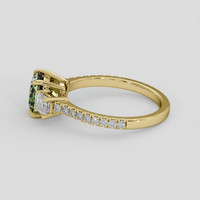 1.54 Ct. Yellowish Green Sapphire Ring, 18K Yellow Gold 4