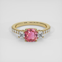 1.61 Ct. Padparadscha Sapphire Ring, 18K Yellow Gold 1