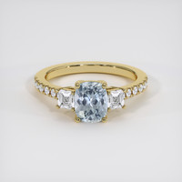 1.64 Ct. Greenish Blue Sapphire Ring, 18K Yellow Gold 1