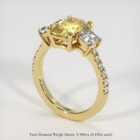 3.02 Ct. Orangish Yellow Sapphire Ring, 18K Yellow Gold 2