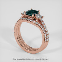1.21 Ct. Bluish Green Sapphire Ring, 14K Rose Gold 2