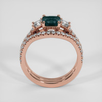 1.21 Ct. Bluish Green Sapphire Ring, 14K Rose Gold 3