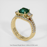 3.05 Ct. Bluish Green Sapphire Ring, 10K Yellow Gold 2