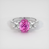 4.07 Ct. Pink Sapphire Ring, 14K White Gold 1