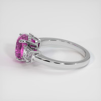 4.07 Ct. Pink Sapphire Ring, 14K White Gold 4