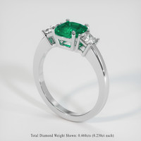 1.09 Ct. Emerald Ring, 18K White Gold 2