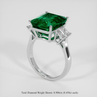 7.62 Ct. Emerald Ring, 18K White Gold 2