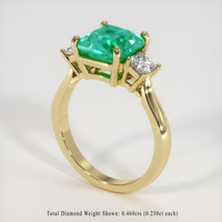 2.52 Ct. Emerald Ring, 18K Yellow Gold 2