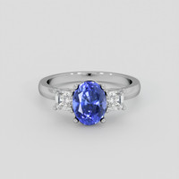 3.31 Ct. Blue Sapphire Ring, Platinum 950 1