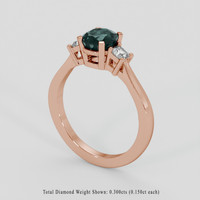 1.55 Ct. Bluish Green Sapphire Ring, 14K Rose Gold 2