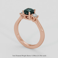 1.55 Ct. Bluish Green Sapphire Ring, 18K Rose Gold 2