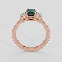 1.55 Ct. Bluish Green Sapphire Ring, 18K Rose Gold 3