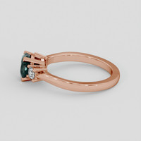 1.55 Ct. Bluish Green Sapphire Ring, 18K Rose Gold 4