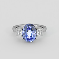 5.48 Ct. Blue Sapphire Ring, 10K White Gold 1