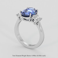 5.48 Ct. Blue Sapphire Ring, 10K White Gold 2
