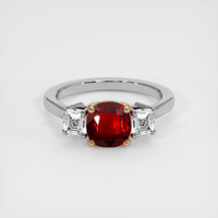 2.03 Ct. Ruby Ring, 18K Yellow & White 1
