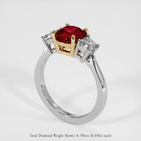 2.03 Ct. Ruby Ring, 18K Yellow & White 2