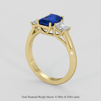 1.70 Ct. Blue Sapphire Ring, 14K Yellow Gold 2