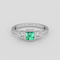 0.57 Ct. Emerald Ring, Platinum 950 1