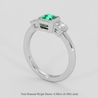 0.57 Ct. Emerald Ring, Platinum 950 2