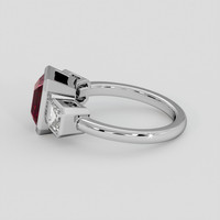 2.41 Ct. Red Garnet Ring, Platinum 950 4