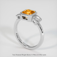 2.38 Ct. Orange Sapphire Ring, Platinum 950 2