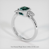 1.43 Ct. Bluish Green Sapphire Ring, 10K White Gold 2