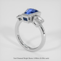2.54 Ct. Blue Sapphire Ring, 14K White Gold 2