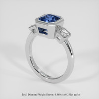 2.83 Ct. Blue Sapphire Ring, 14K White Gold 2