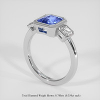 3.04 Ct. Blue Sapphire Ring, 14K White Gold 2